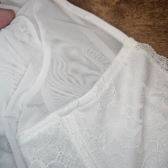 KENDALL & KYLIE Longsleeve Lace Bustier Corset Top Women's Size M White READ - Picture 10 of 13